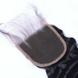 Deep Wave 4x4 Virgin Human Hair Natural Black Transparent Closure